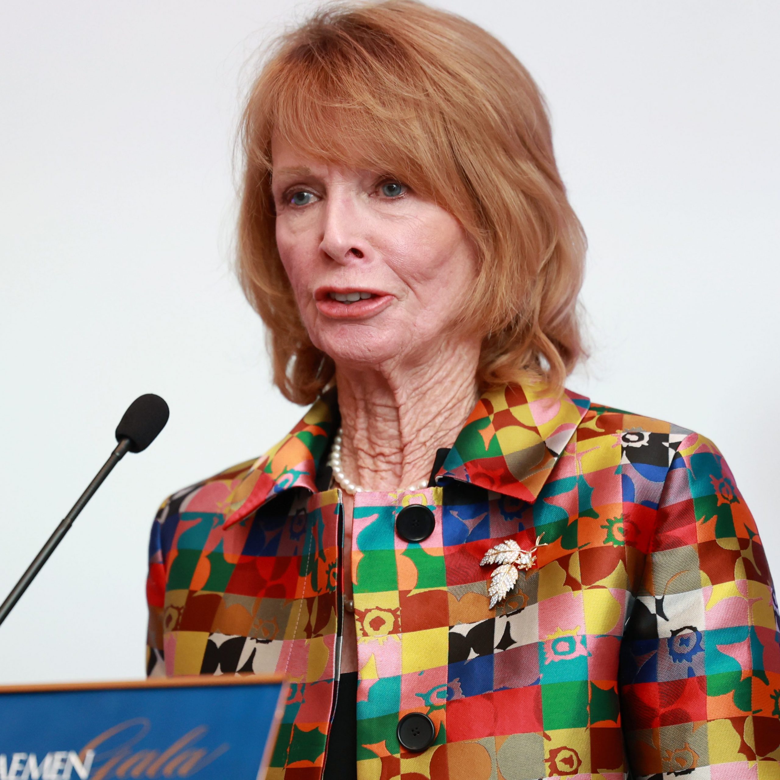Mary Wilson speaking at podium at Daemen Gala