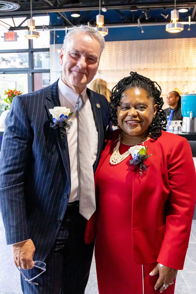 Patrick O’Sullivan and Annie Foster Ahmed standing together